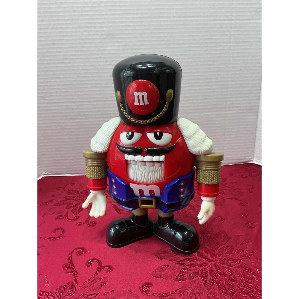 M&M's Red Character Nutcracker Candy Dispenser Holiday Collectible Toy 9.5 Inch